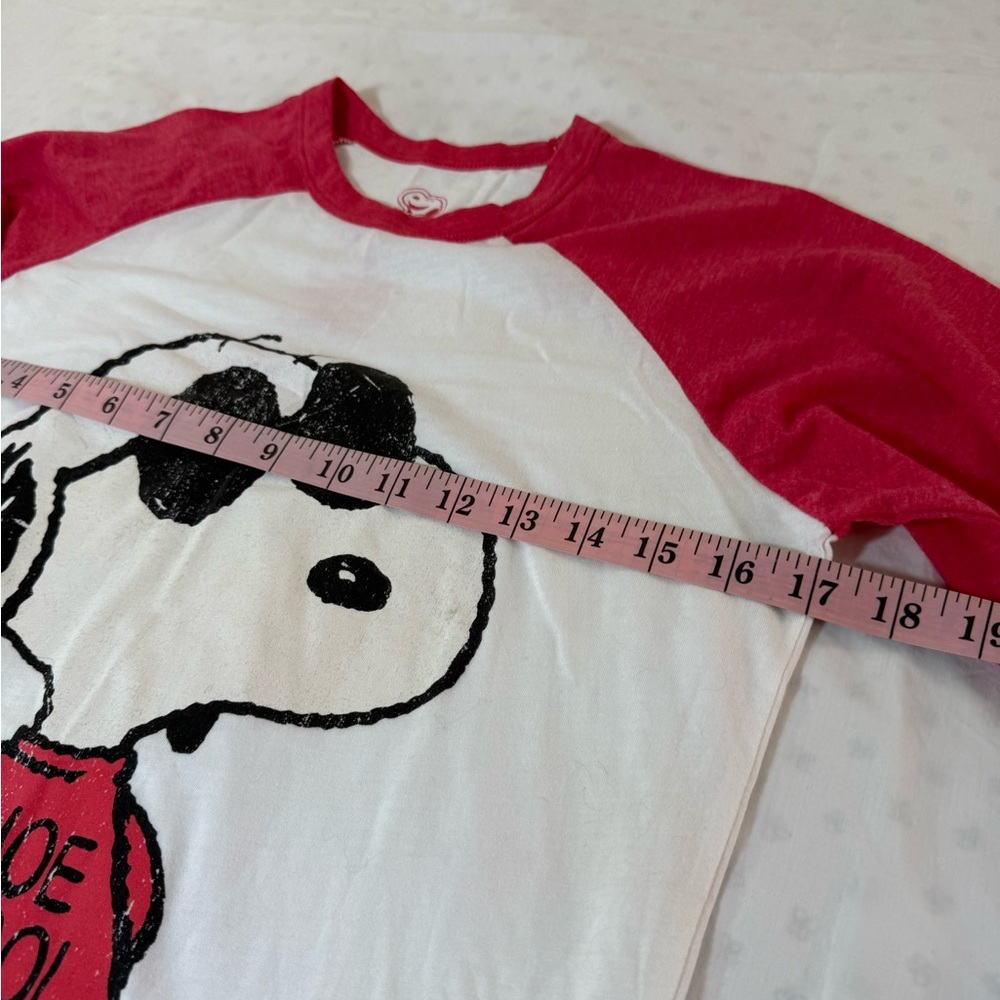 Snoopy Women’s Raglan Shirt - Red & White - Picture 4 of 7